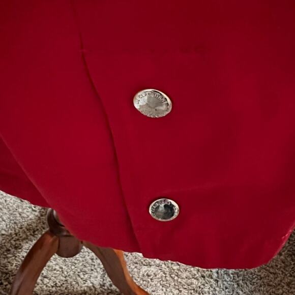 Liz Claiborne coat jacket red water resistant lined pockets zipper buttons Sz M - Picture 6 of 11